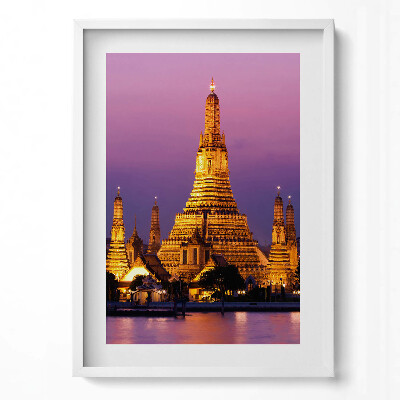 Obraz v rámu dekorativní Chrám v Bangkoku v Thajsku