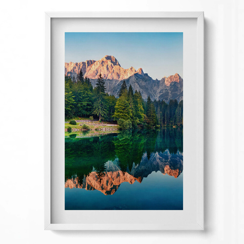 Obraz v rámu dekorativní Jezerní krajina