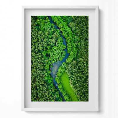 Obraz v rámu dekorativní Řeka v lese