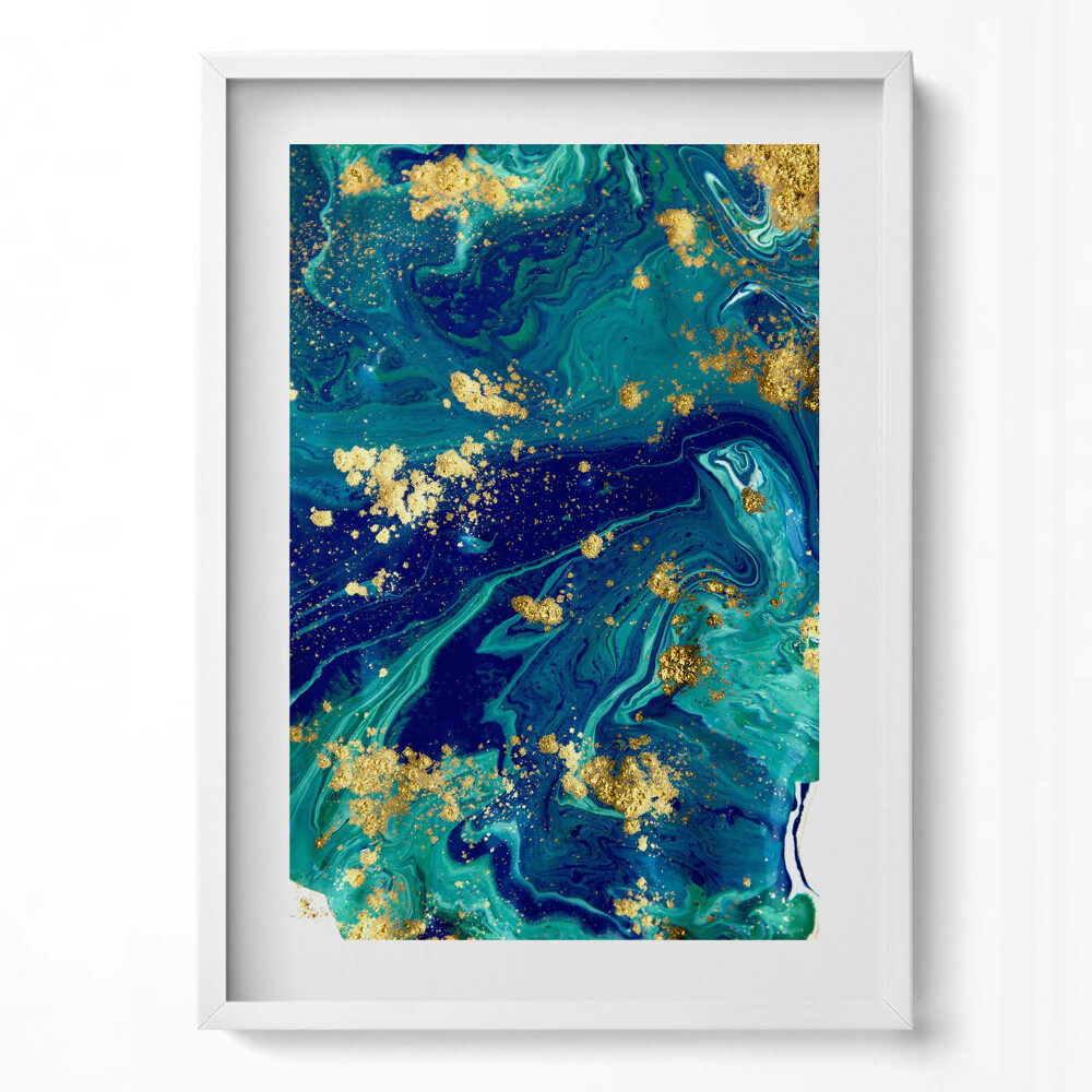 Obraz v rámu dekorativní Abstrakce se zlatem