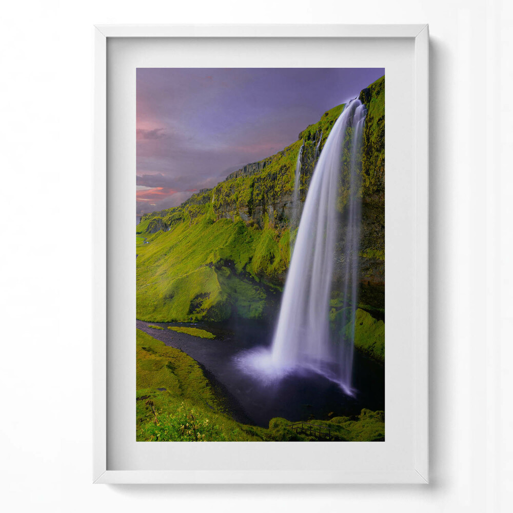 Obraz v rámu dekorativní Polovina a vodopádová krajina