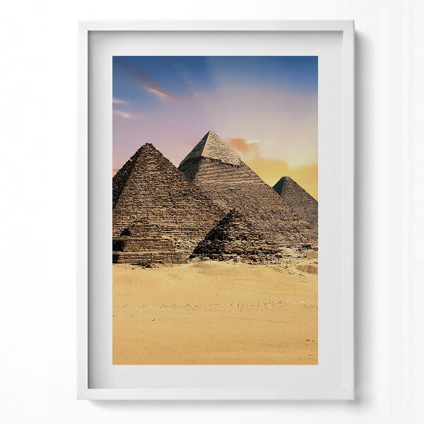 Obraz v rámu dekorativní Egyptské pyramidy v poušti