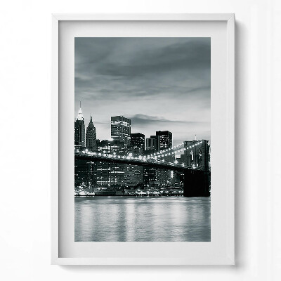 Obraz v rámu dekorativní Brooklyn Bridge Nové panorama