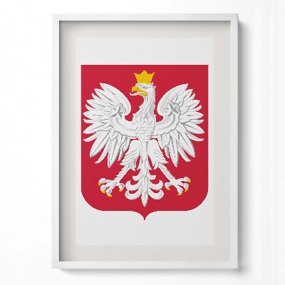Obraz v rámu dekorativní Bílý orel, znak Polska