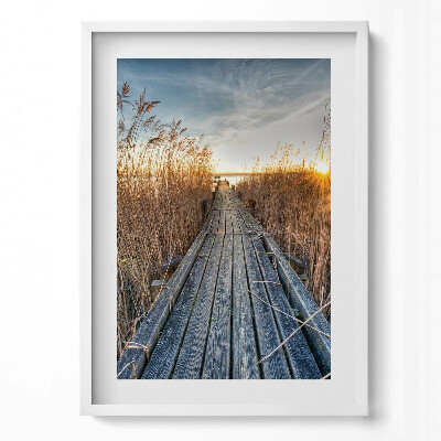 Obraz v rámu dekorativní Dřevěná cesta uprostřed ničeho