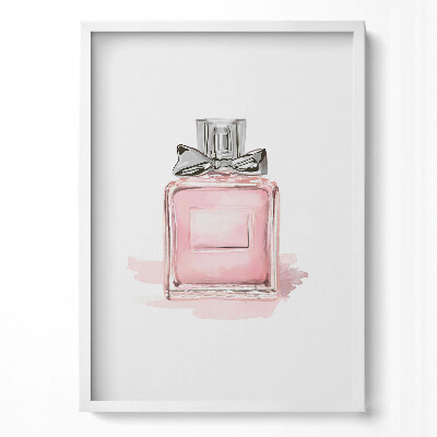 Obraz v rámu dekorativní Růžový parfém s mašlí