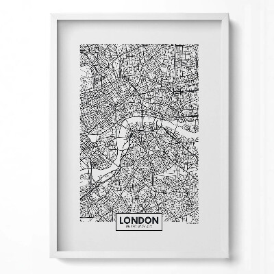 Obraz v rámu dekorativní Mapa města Londýn Anglie