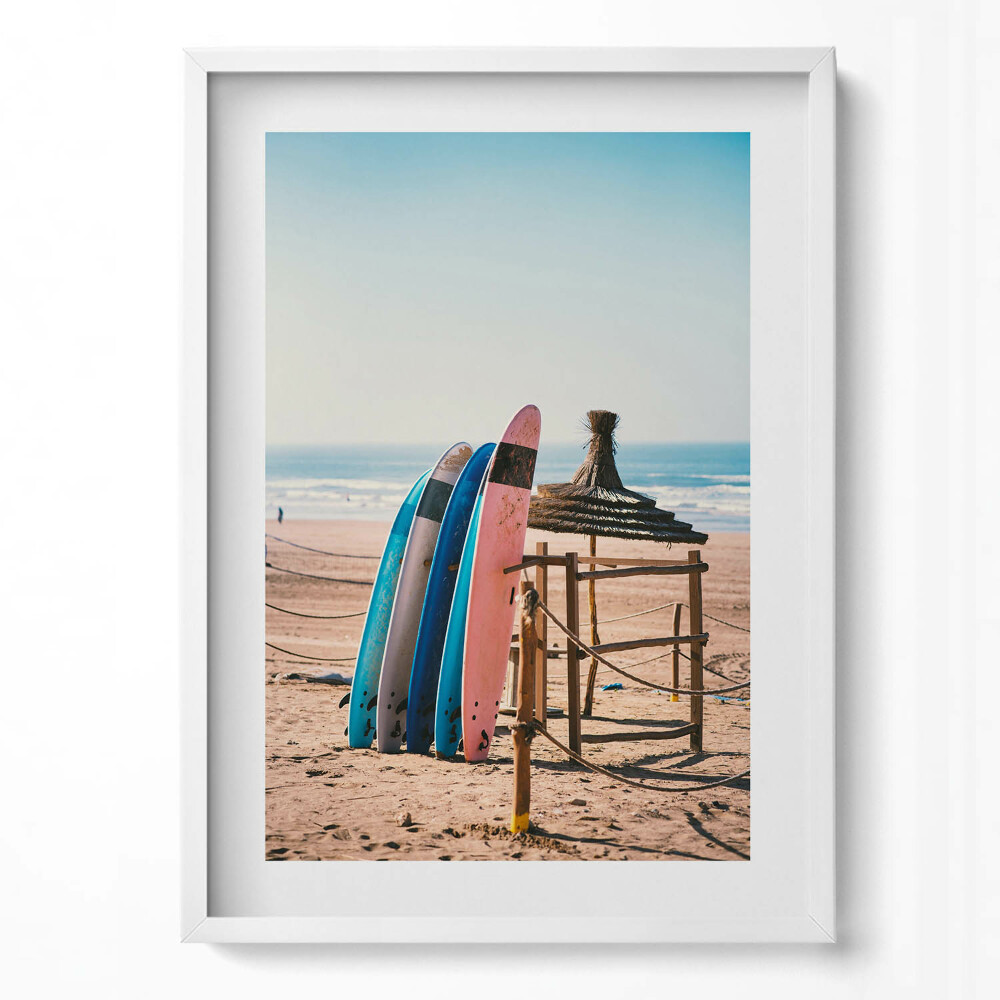 Obraz v rámu dekorativní Surfy na pláži