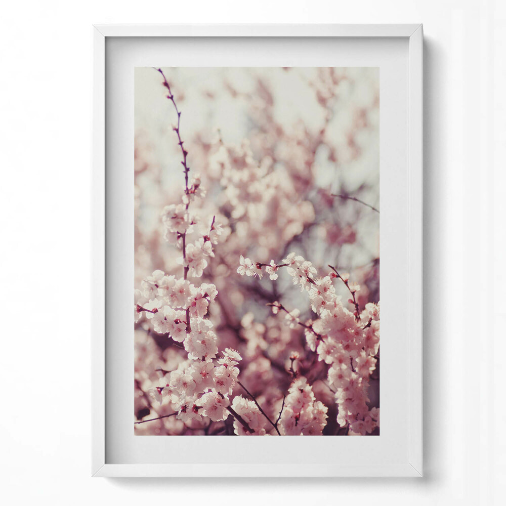 Obraz v rámu dekorativní Krásné jarní květiny na stromě