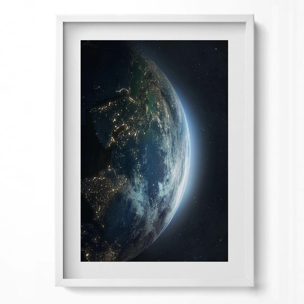 Obraz v rámu dekorativní Planeta Země při pohledu z vesmíru