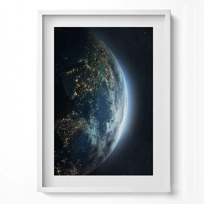 Obraz v rámu dekorativní Planeta Země při pohledu z vesmíru