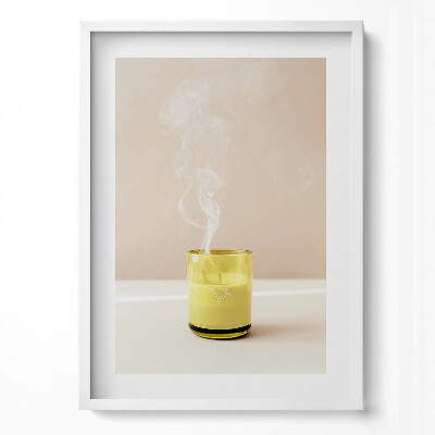Obraz v rámu dekorativní Zhasnutá svíčka, boho styl