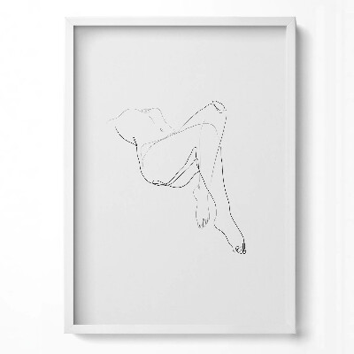 Obraz v rámu dekorativní Čárová grafika ženského těla