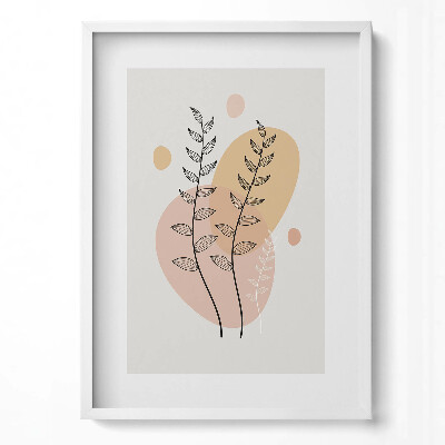 Obraz v rámu dekorativní Boho abstraktní rostliny