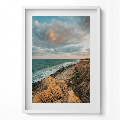 Obraz v rámu dekorativní Letní krajina mořské oblohy a nábřeží