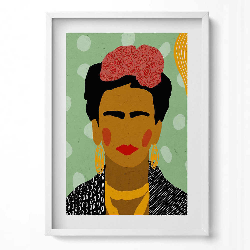 Obraz v rámu dekorativní Frida portrét ilustrace