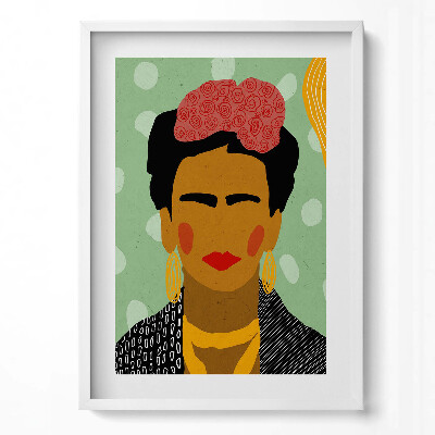 Obraz v rámu dekorativní Frida portrét ilustrace