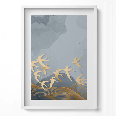 Obraz v rámu dekorativní Ilustrace létajících ptáků