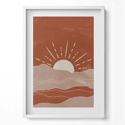Obraz v rámu dekorativní Ilustrace vycházejícího slunce