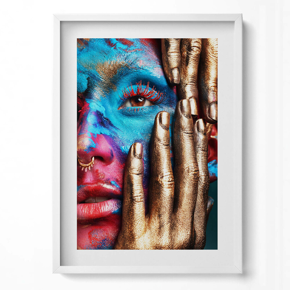 Obraz v rámu dekorativní Umění - barevná ženská tvář