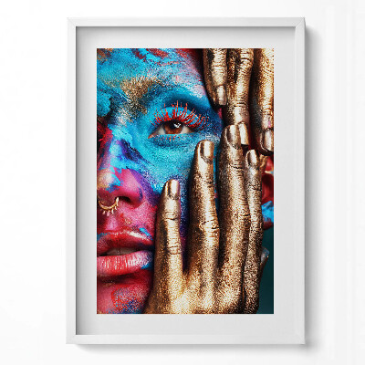 Obraz v rámu dekorativní Umění - barevná ženská tvář