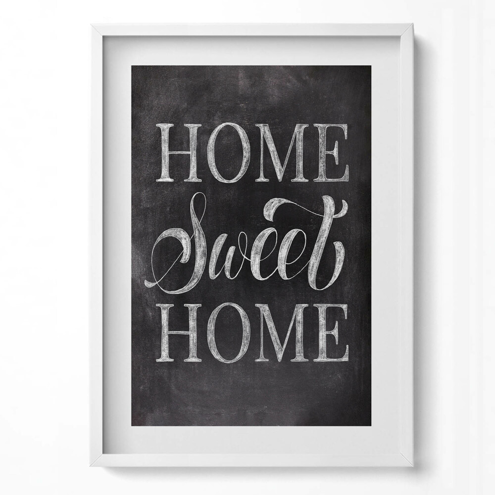 Obraz v rámu dekorativní Nápis pro byt "doma, sladký domov"