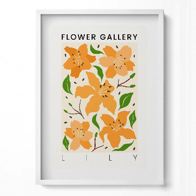 Obraz v rámu dekorativní Ilustrace květy lilie