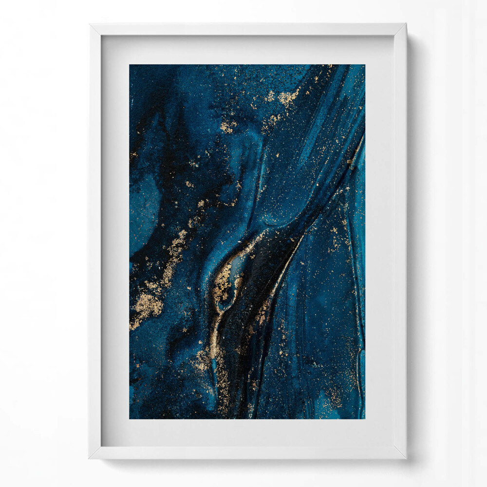 Obraz v rámu dekorativní Tekutá abstrakce s částicemi zlata