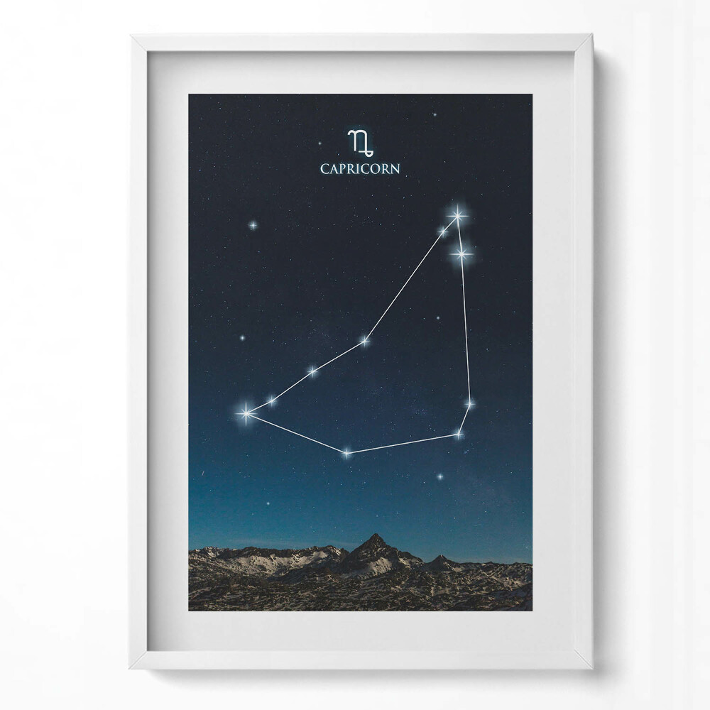 Obraz v rámu dekorativní Zodiac souhvězdí Kozoroha