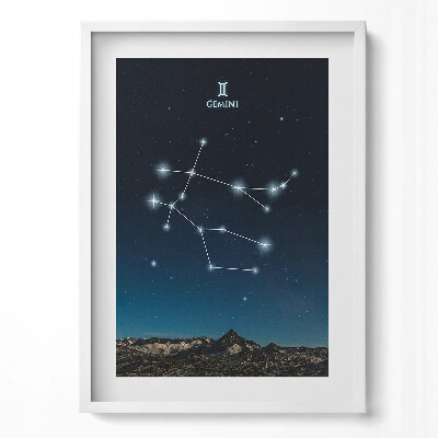 Obraz v rámu dekorativní Zodiac souhvězdí Blíženci