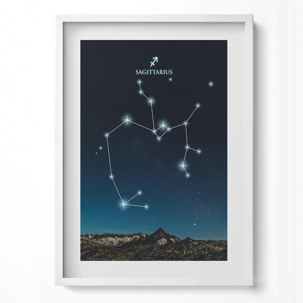 Obraz v rámu dekorativní Zodiac souhvězdí Střelec