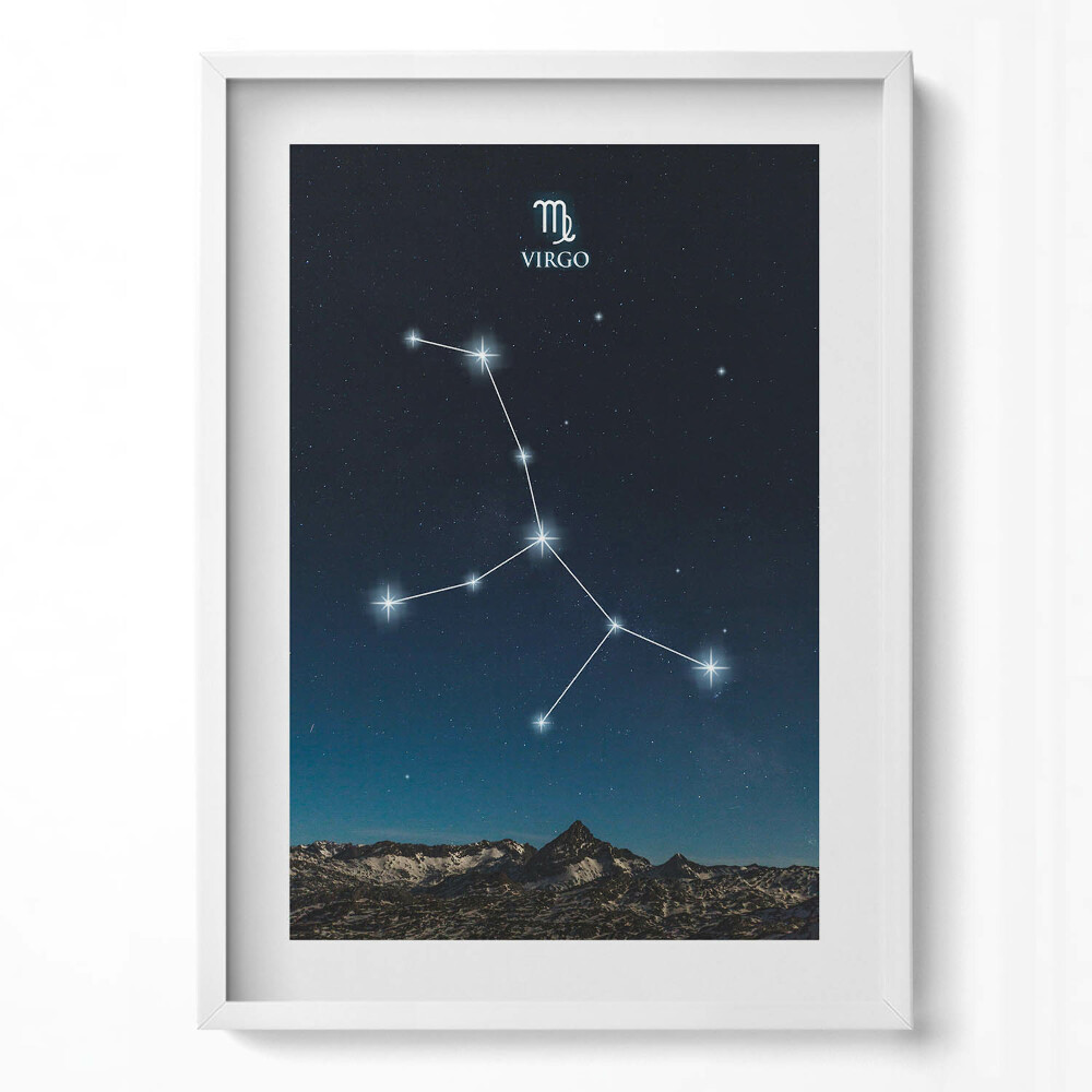 Obraz v rámu dekorativní Souhvězdí zvěrokruhu Panny