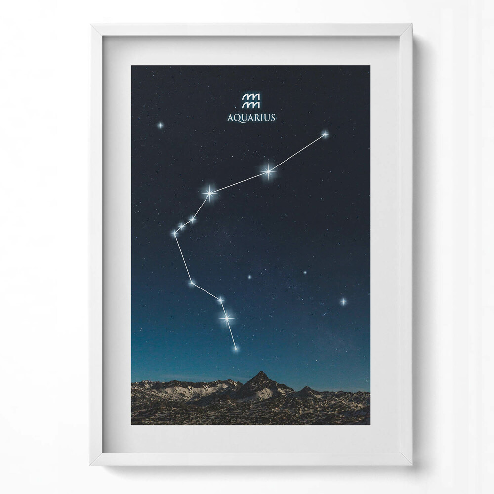 Obraz v rámu dekorativní Souhvězdí zvěrokruhu Vodnáře