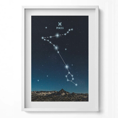 Obraz v rámu dekorativní Souhvězdí zvěrokruhu Ryby