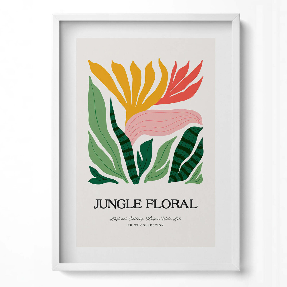 Obraz v rámu dekorativní Ilustrace rostlin a květin