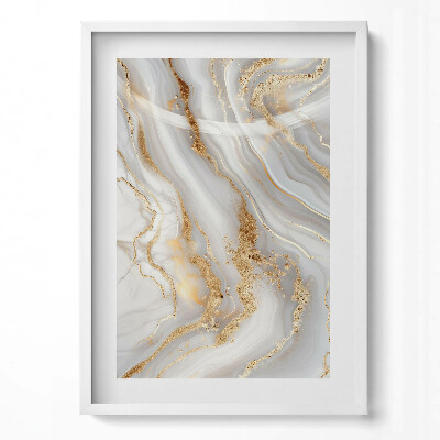 Obraz v rámu dekorativní Textura mramoru se zlatem