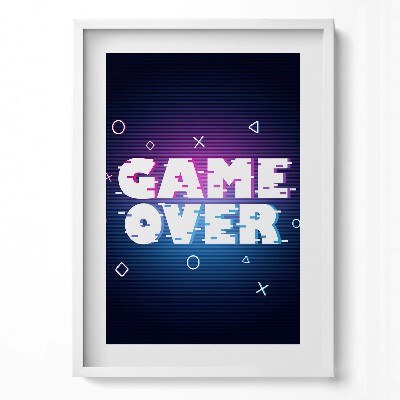 Obraz v rámu dekorativní Stylizovaný nápis pro hráče 