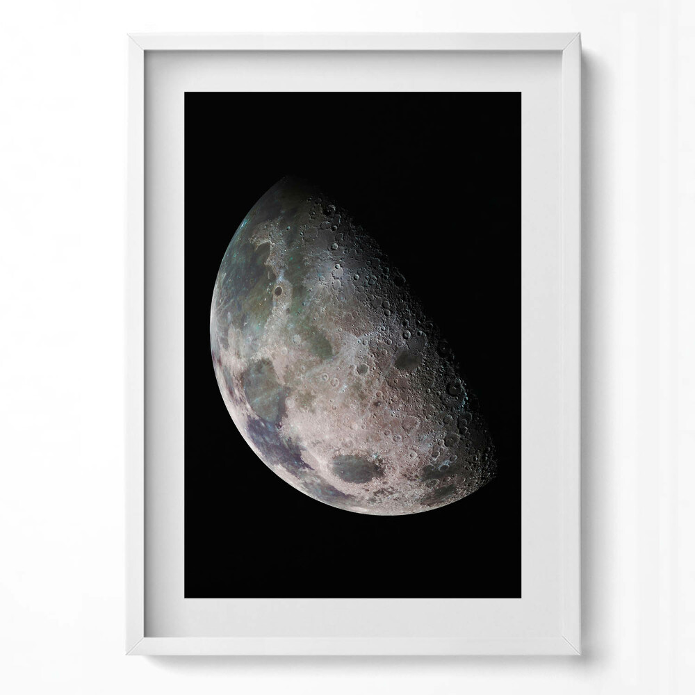 Obraz v rámu dekorativní Měsíc na černé obloze