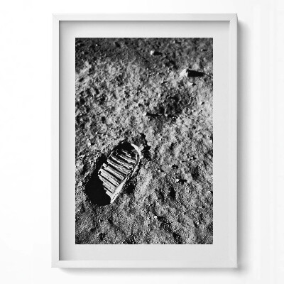 Obraz v rámu dekorativní Fotografie První krok na Měsíci od NASA