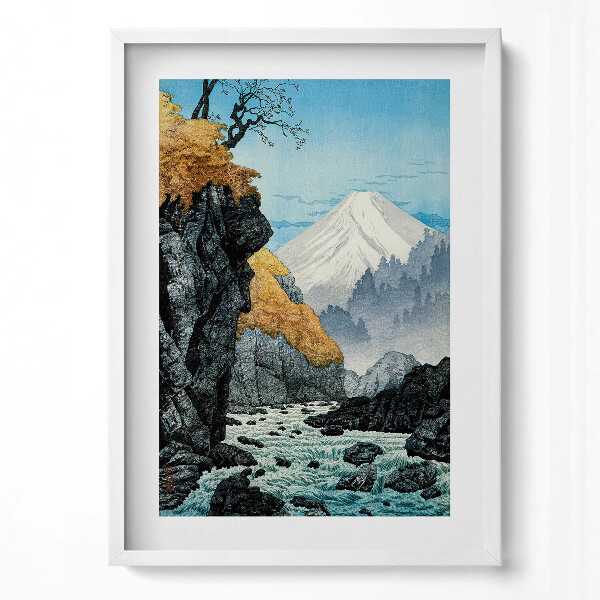 Obraz v rámu dekorativní Japonský náčrt hory Fudži
