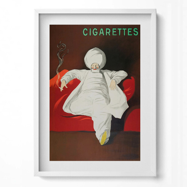 Obraz v rámu dekorativní Vintage ilustrace sultána s cigaretou