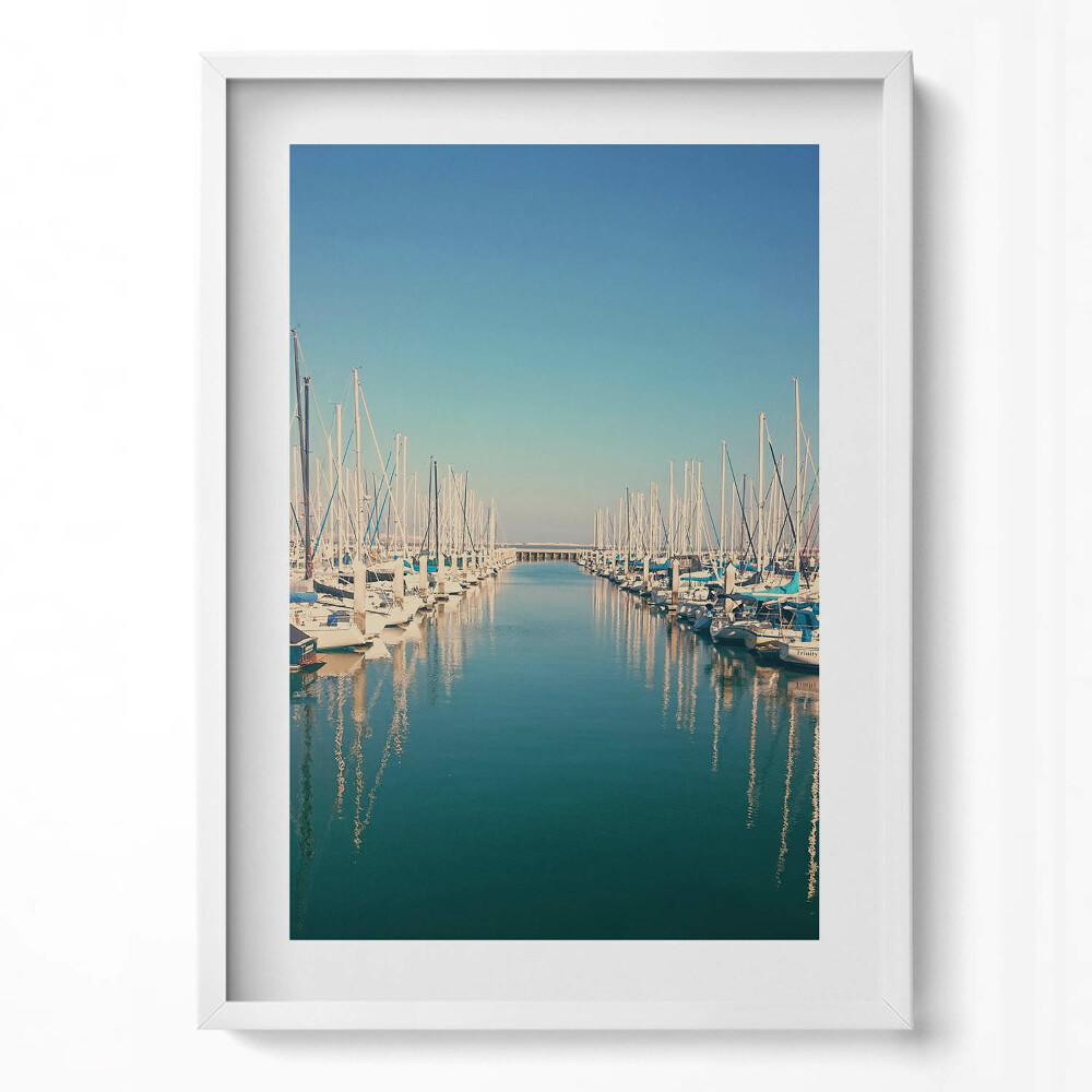 Obraz v rámu dekorativní Lodě na vodě jezera