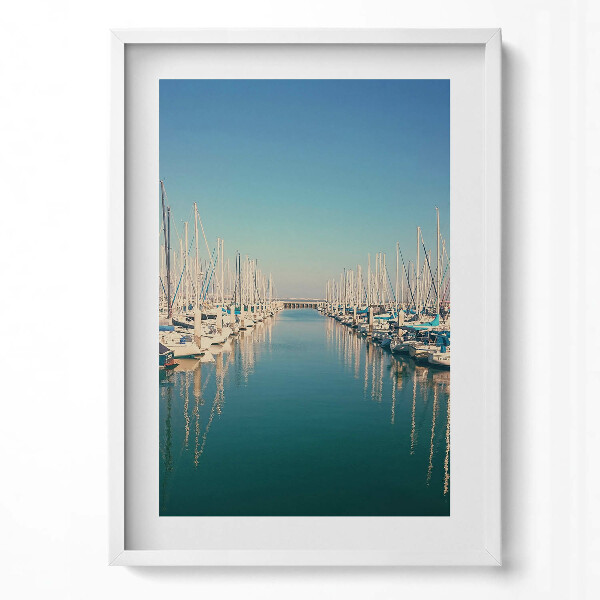 Obraz v rámu dekorativní Lodě na vodě jezera