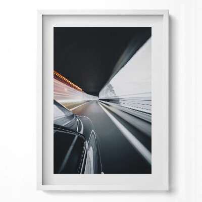 Obraz v rámu dekorativní Auto jedoucí po ulici