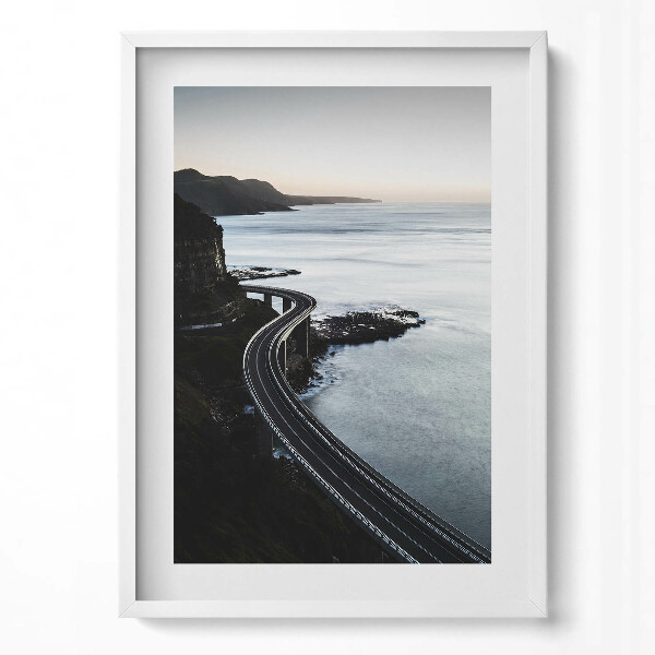 Obraz v rámu dekorativní Přímořská cesta z ptačí perspektivy