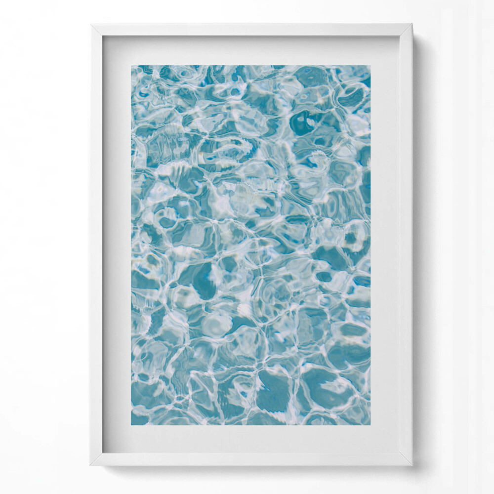 Obraz v rámu dekorativní List modré, průhledné vody