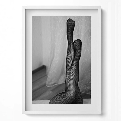 Obraz v rámu dekorativní Ženské nohy v punčochách