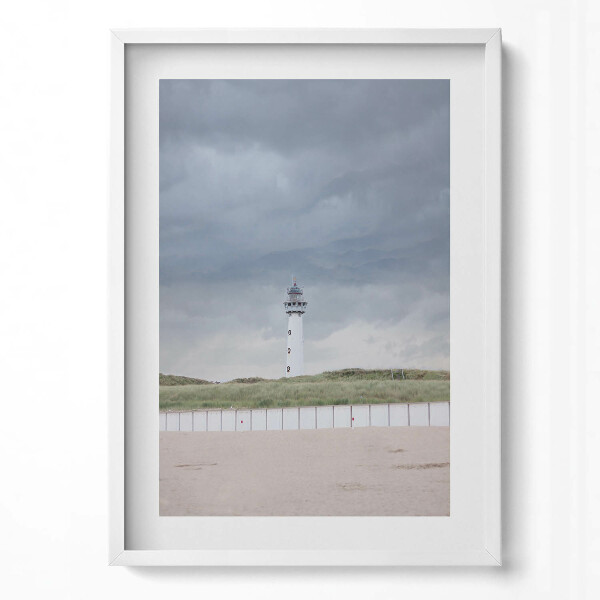 Obraz v rámu dekorativní Osamělý maják na pláži