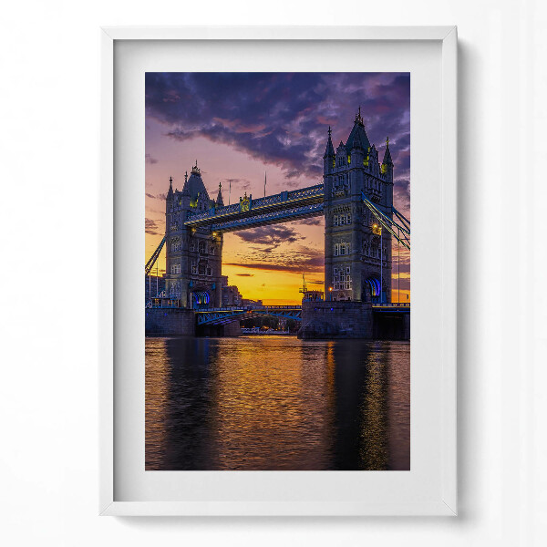Obraz v rámu dekorativní Brooklynský most a londýnská vodní hladina