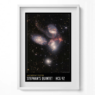 Obraz v rámu dekorativní Plakát s vesmírnou tématikou s fotkami NASA